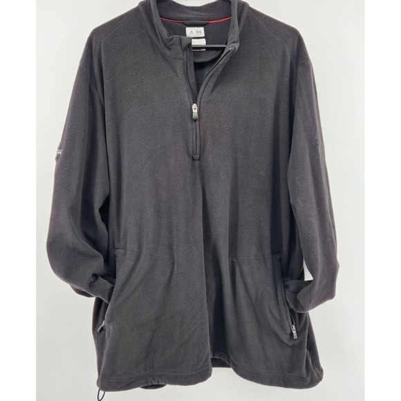 Adidas Men's CLIMAWARM  1/4 Zip Pullover - 2XL - Black Logo Fleece - Picture 3 of 8